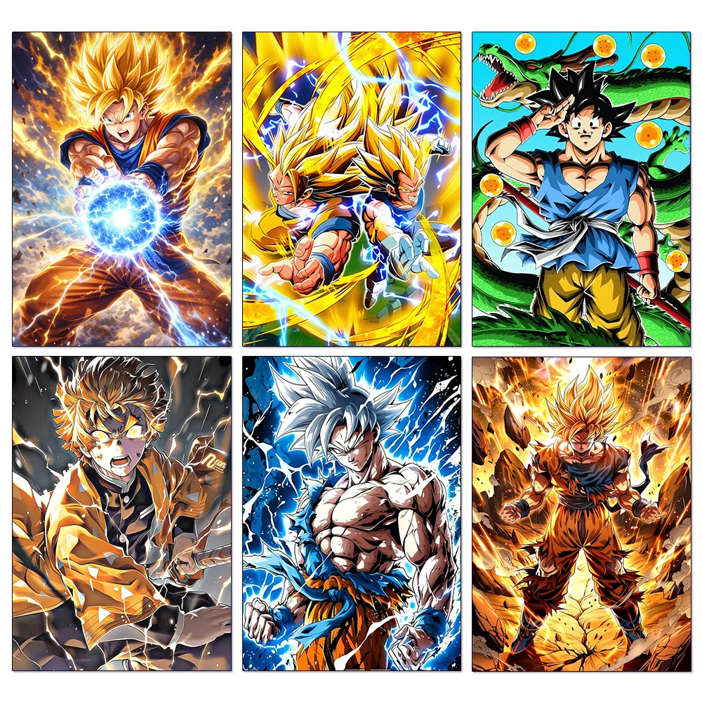 Resin Art Goku - 5D Diamond Painting Super Saiyan Goku