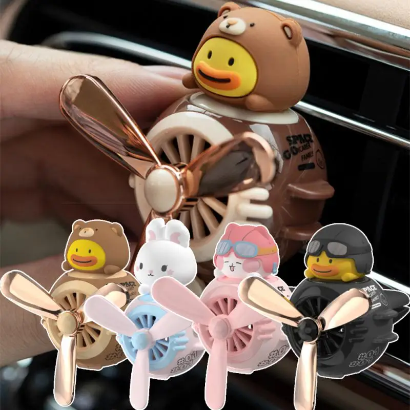 Car Air Freshener AC Outlet Clip Kawaii Anime Aromatherapy Air Condition Fan Refreshing Ornament Fragrance Decor Car Accessories