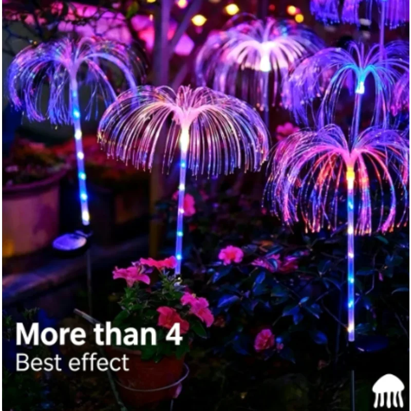 Solar Flowers Lamp Jellyfish Lights Outdoor Waterproof Christmas Pathway Lawn Wedding Party Yard Garden Walkway Patio Decor