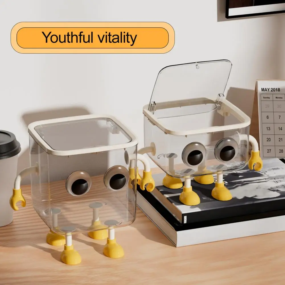 

Garbage Adorable Cartoon Shape Desktop Trash with Capacity Transparent Design Cute Small Garbage Bin Storage Box for Office