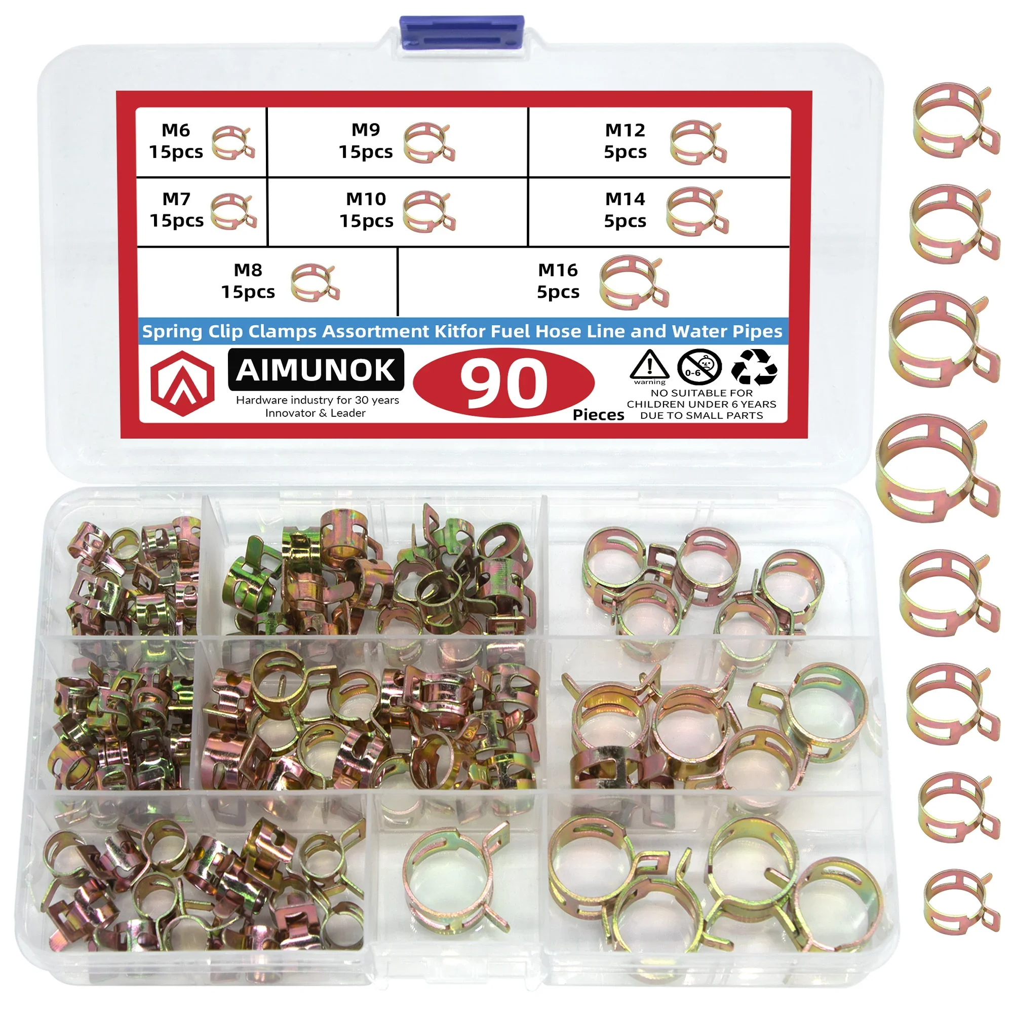 75/90/155PCS Car Truck Spring - đánh giá và giá Hose Clamp Assorted