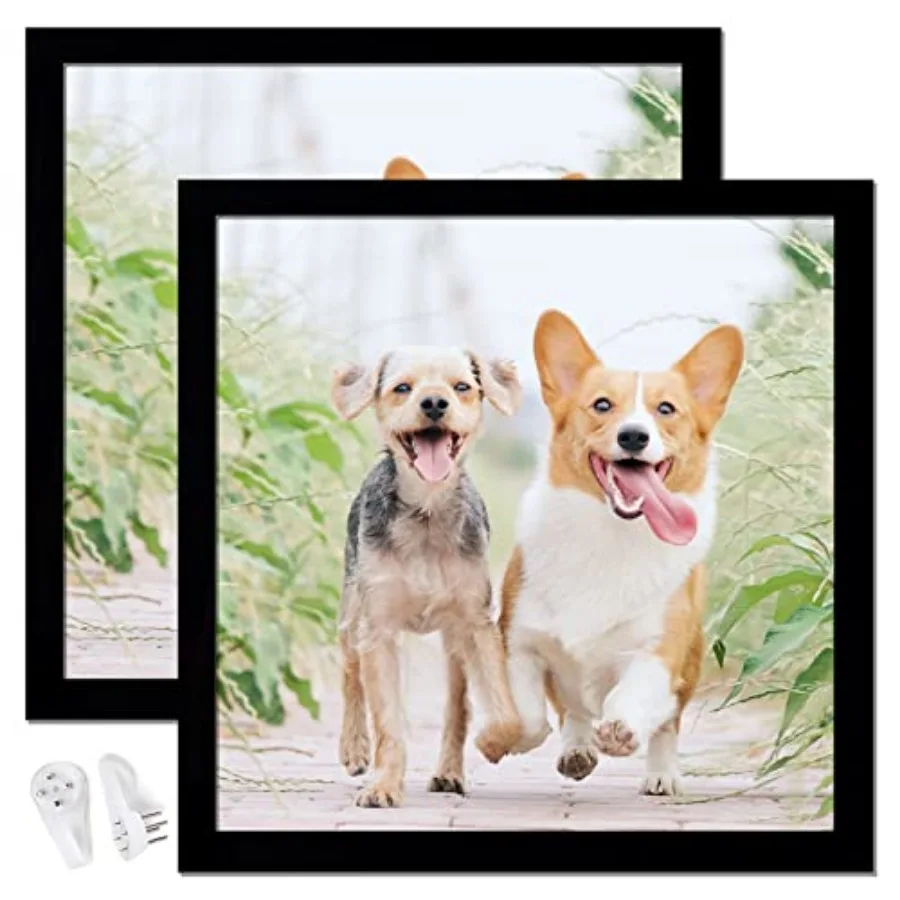 

Picture Frame Set of 2, Square Photo Frames High Transparent Wall Gallery Desktop Horizontal Vertical for Canvas Collage Photo
