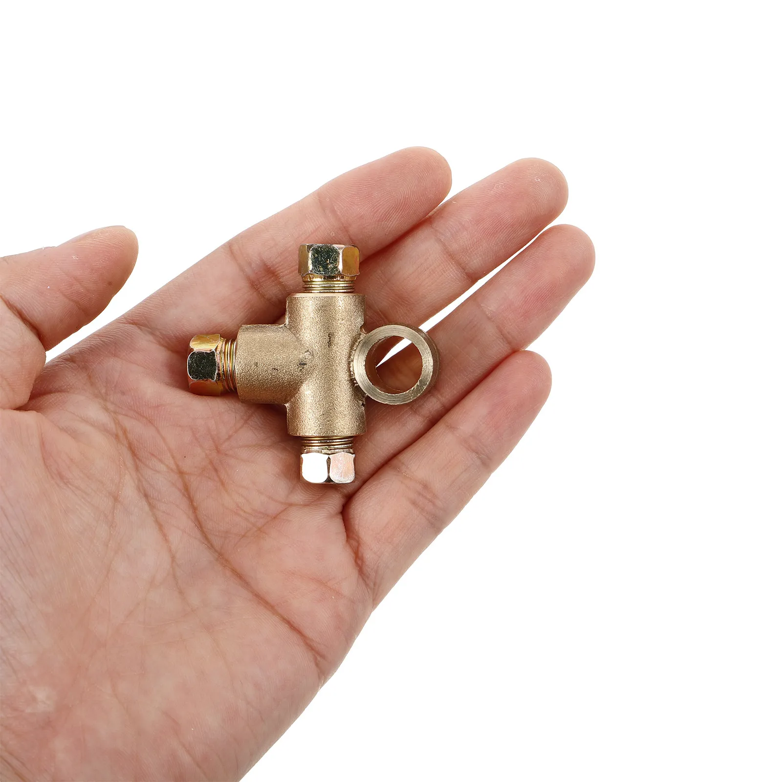 Precision Brass Three Way Fitting M10 Thread for Brake and Fuel Lines Quick Disconnect Tee Automotive Vehicle Line Fitting
