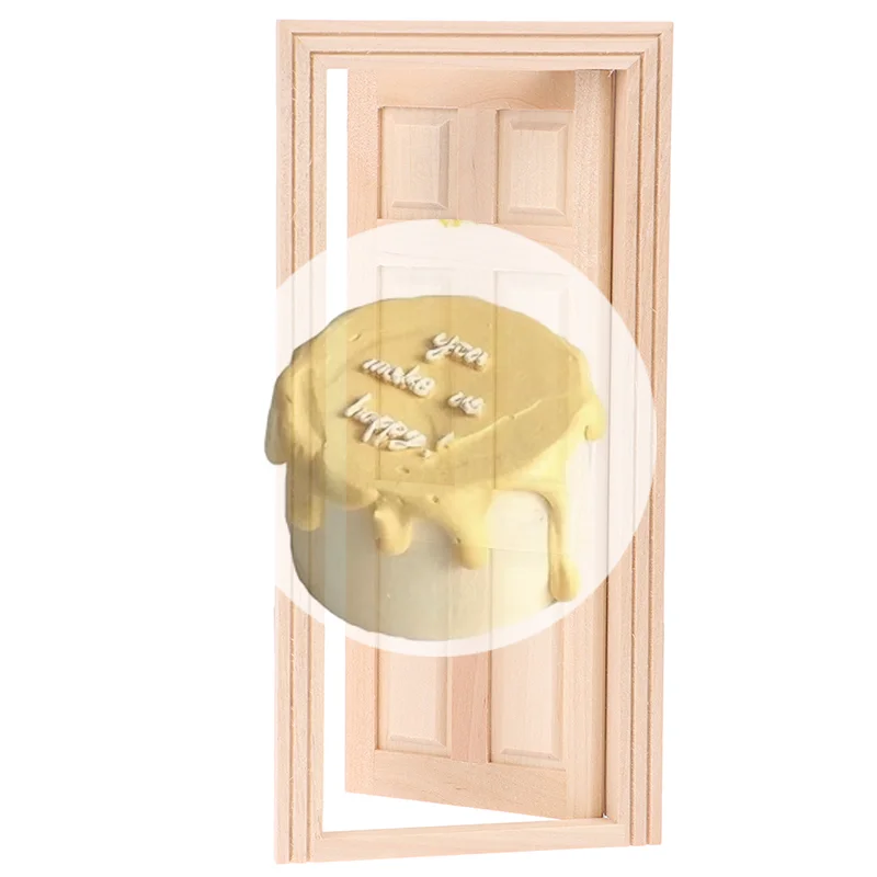 1Pc 1/12 Poppenhuis Miniatuur 6 Paneel Interieur Houten Deur DIY Meubelaccessoires