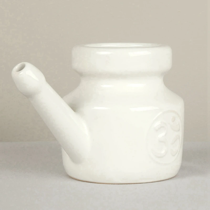 جديد-6X 350 مللي وعاء Neti وعاء تنظيف الأنف وعاء صنبور متين مانع للتسرب لشطف الأنف وغسل الأنف للرجال والنساء، أبيض