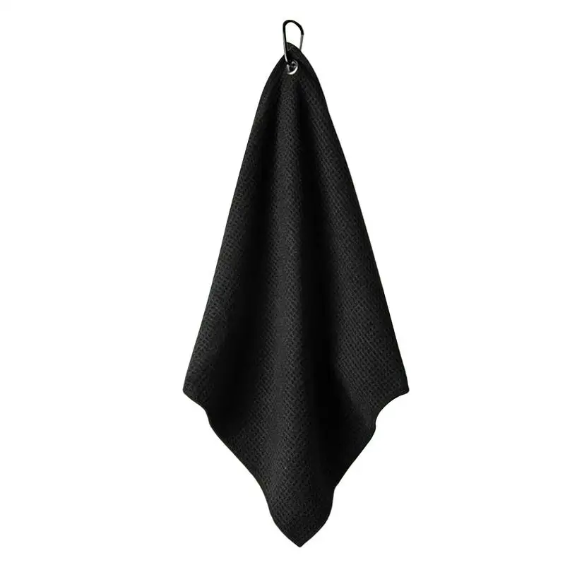 Microfiber Golf Towel 23.6 X 15.7 Inches Waffle Pattern Golf Towel Golfers Camping Fabric With Carabiner Clip Quickly Remove