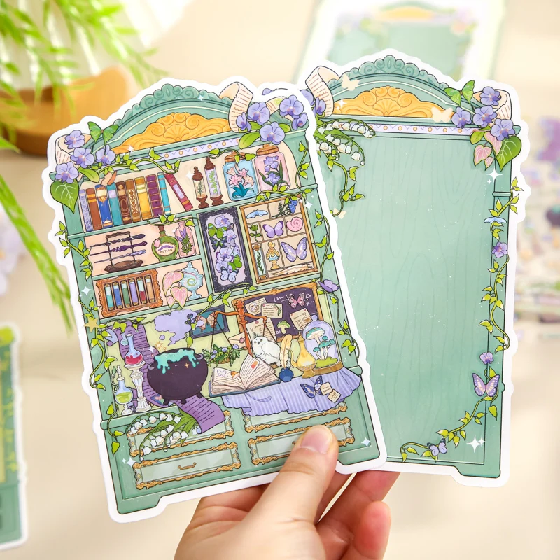 JIAMEI Kawaii 3D Cartoon Miniature Scene Stickers Creative Rare Window Display Style Fun Stacking Scrapbook DIY Stickers
