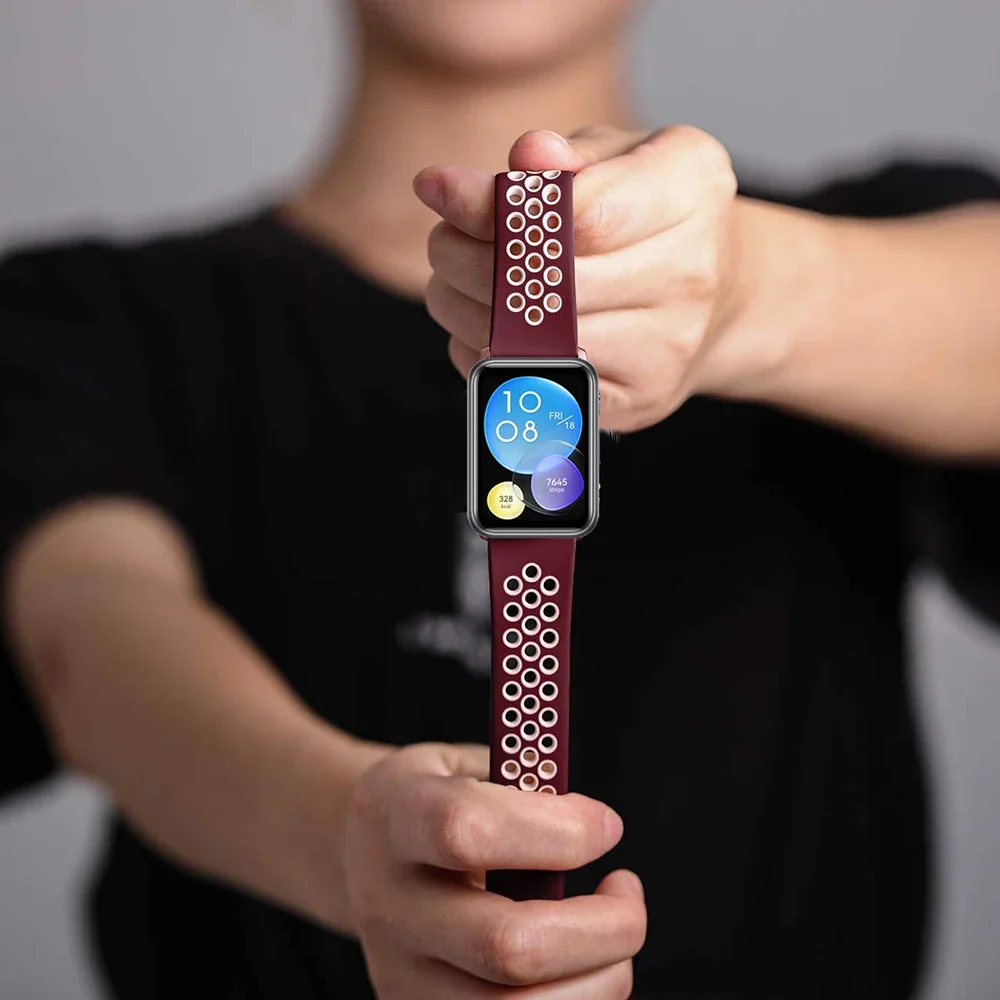 Breathable band For huawei fit 2 strap smart watch silicone wristband Sport correa vitality bracelet huawei fit2 NEW Accessories image 4