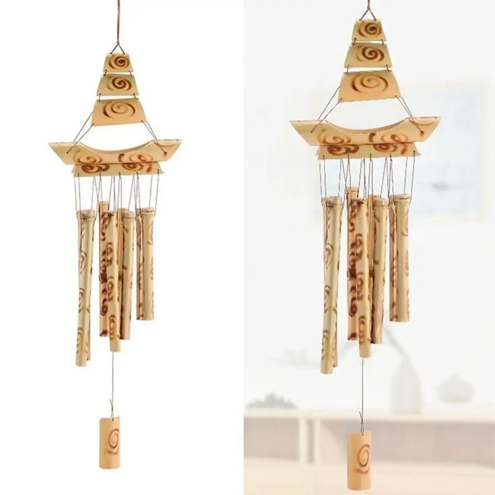 Bambus Windspiele Balkon Outdoor Garten DIY Wohnkultur Röhren Glocke Wandbehang Ornamente dekorative Handwerk