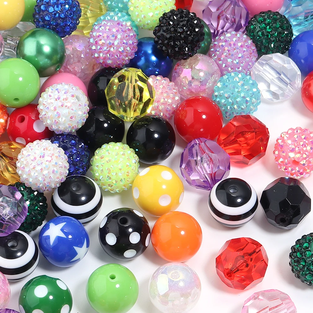 12 Teile/los 20mm Mischfarbe Stift Perlen Runde Lose Spacer Perlen Für DIY Schmuck Machen Halskette Armband Anhänger Zubehör