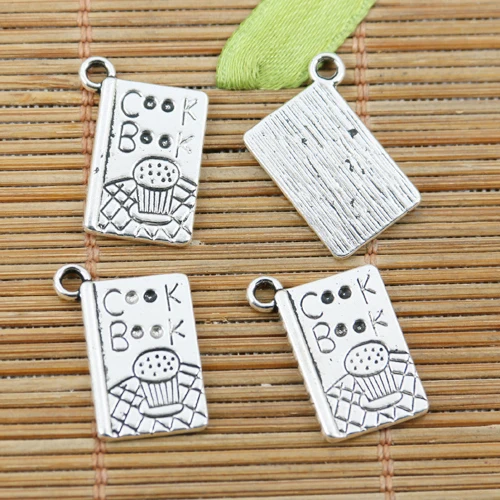 10pcs 17*12mm Tibetan Silver Color Cook Book Design Charms EF2270 Charms for Jewelry Making