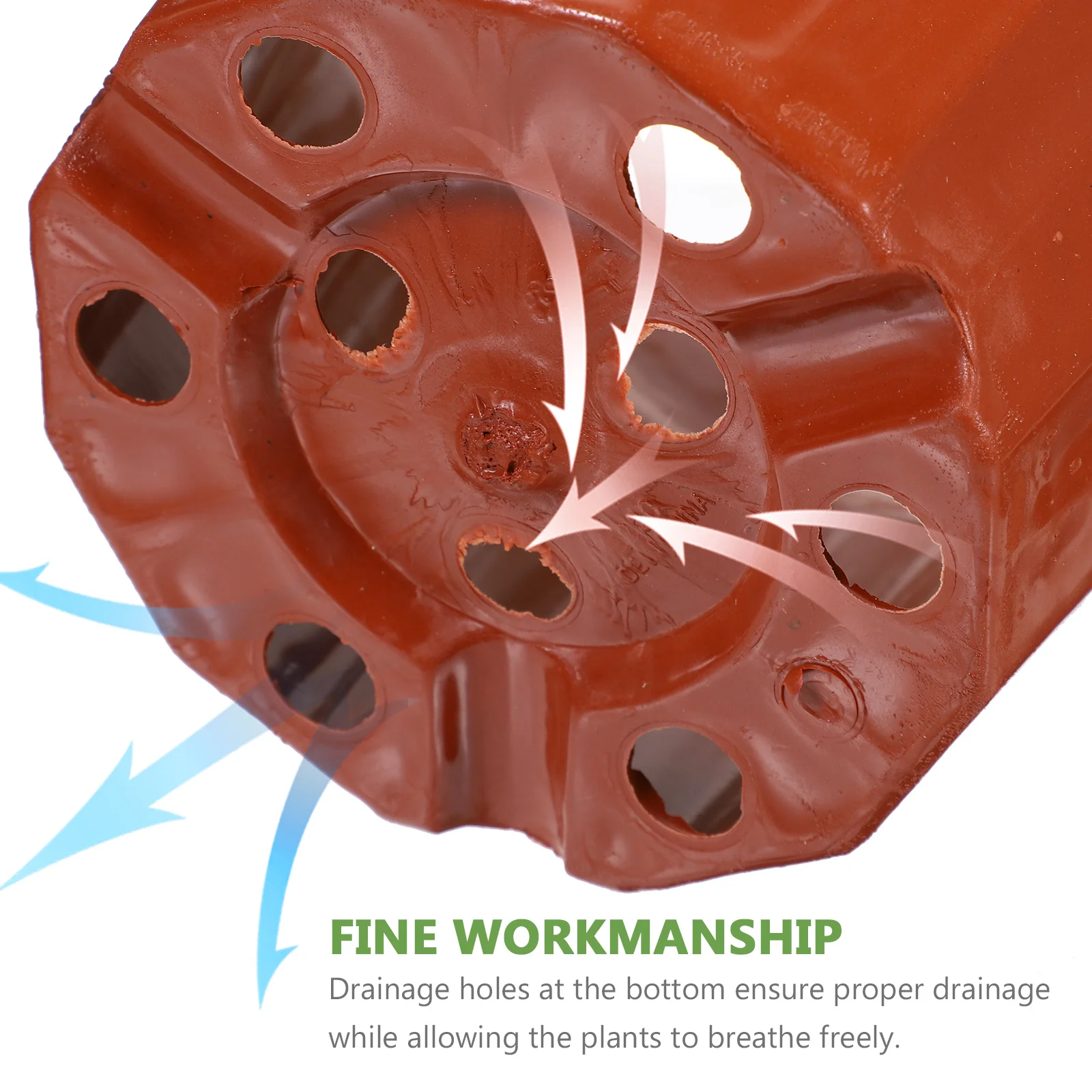 25Pcs Brick Red Nursery Pots Plastic Plant Containers with Drainage Holes for Indoor Outdoor Gardening Nursery Pots