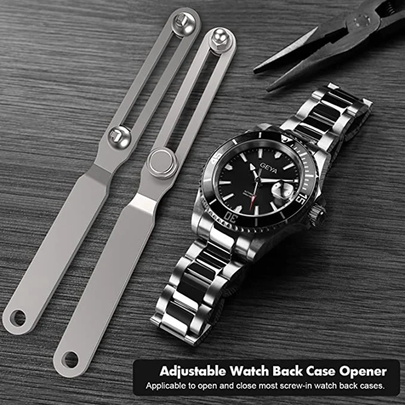 Adjustable Watch Back Remover Tool, Wrench Type Watch Case Back Opener Remover Watchmaker For Battery Replacement