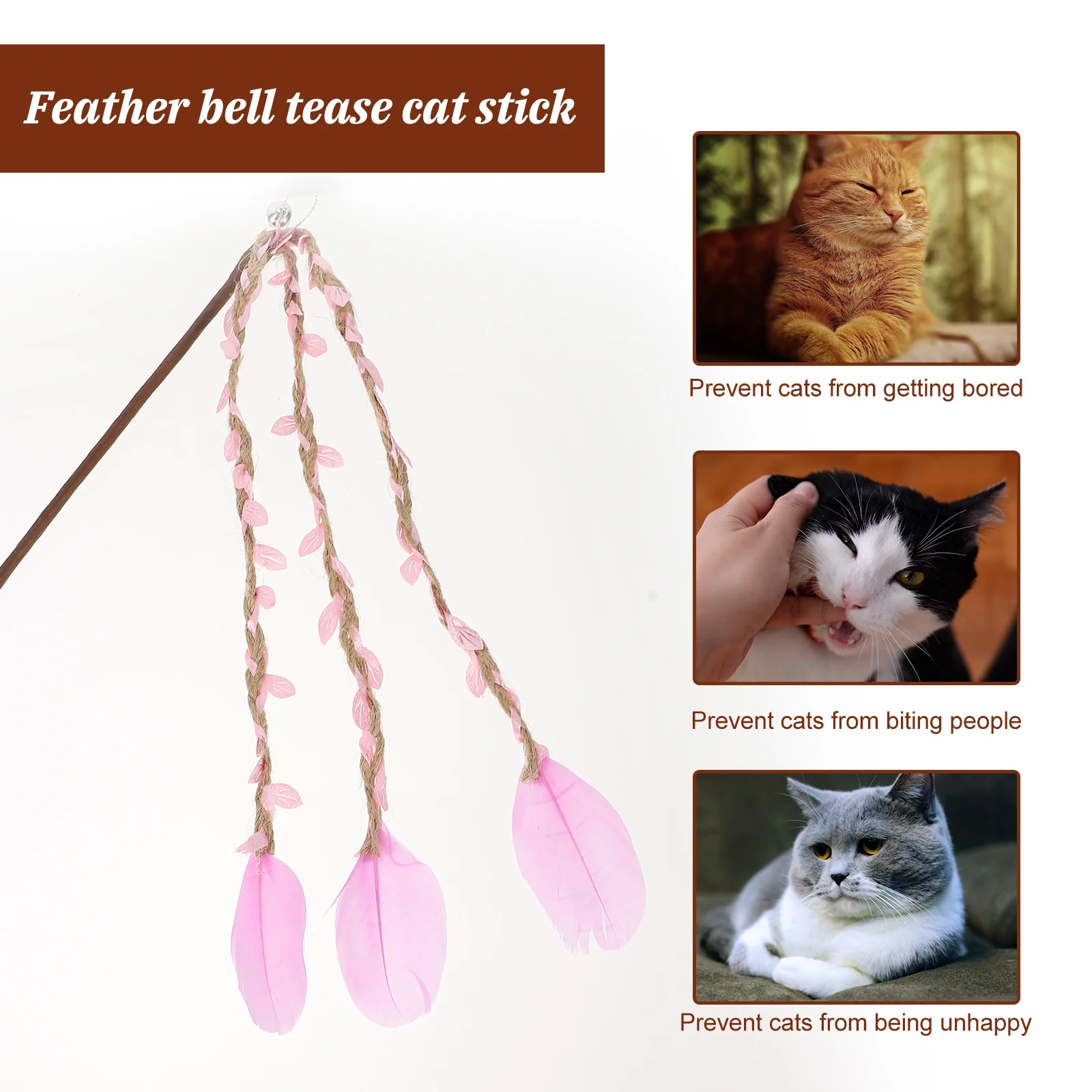 

Pet Teaser Teaser Stick For Interactive Play Kitten Pet Supplies Cat Plaything Stress Relief Exercise Fun