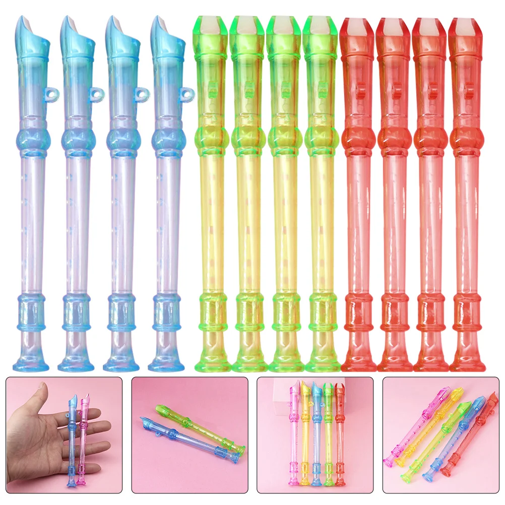 

12 Pcs Little Flute Student Clarinet Christmas Kids Music Plastic Instrument Child Mini Toys for