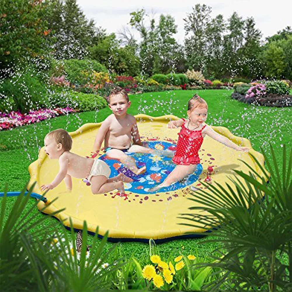 100/170 cm Kinder im Freien spielen Wasser matte Sommer Strand aufblasbare Wassers prüh kissen Spiel Spielzeug Rasen Schwimmbad Matte Kinderspiel zeug