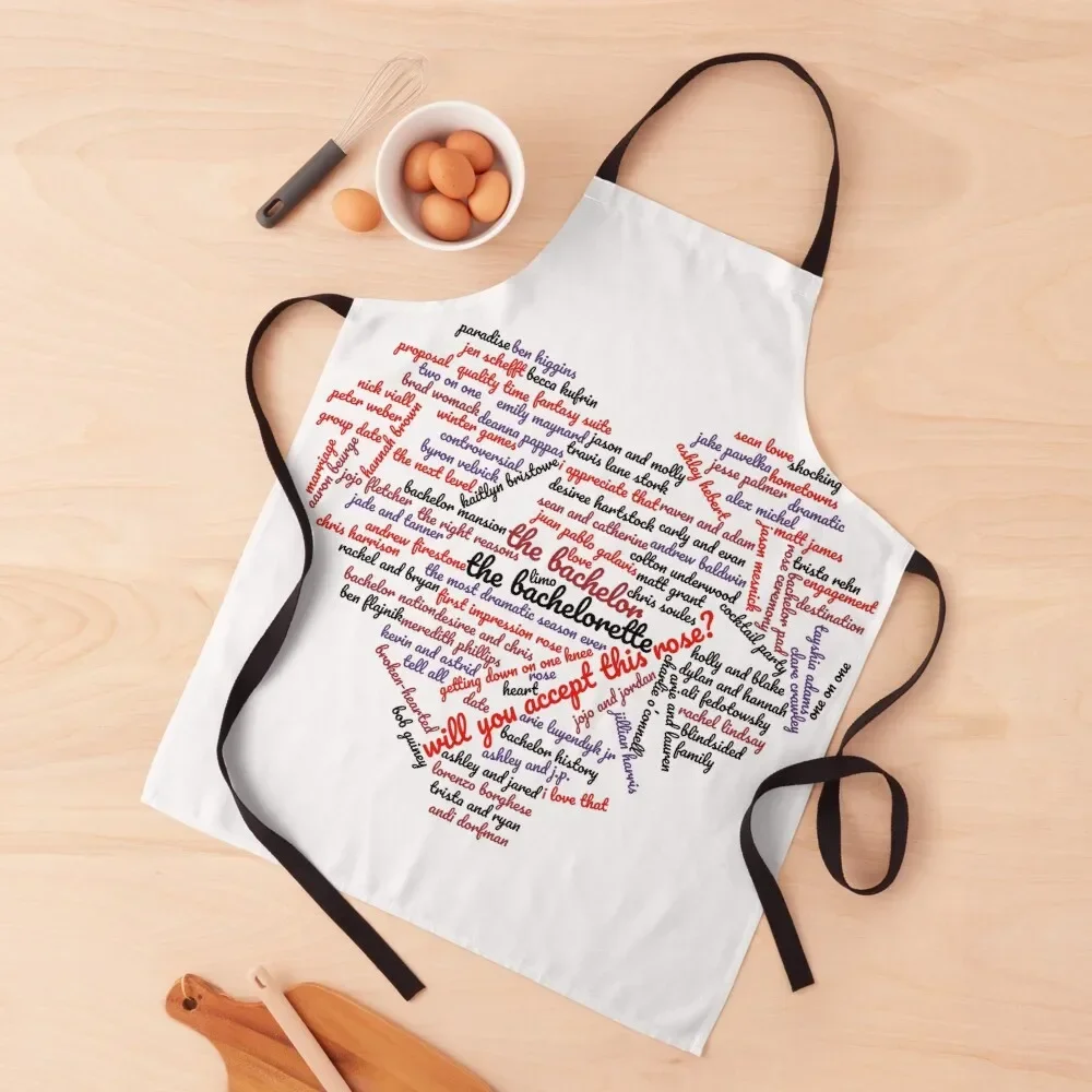 

The Bachelor Wordcloud Apron Woman Work kitchen item bib Apron