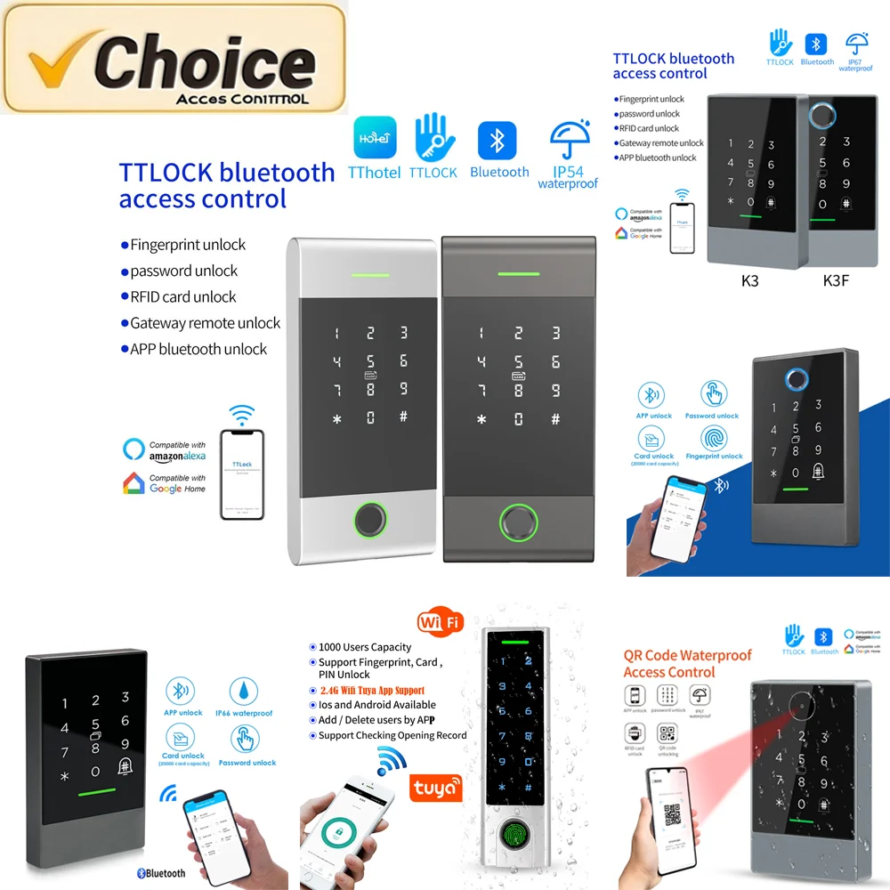

Waterproof TTLOCK RFID/IC/Bluetooth Keypad & Smart App Access Controller K2 Series Multi-Device Entry System with Compatibilitiy