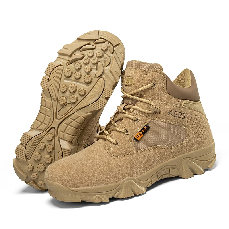 

CHRLCK Hiking Shoes Men Autumn Winter Tactical Boots Tactical Desert Combat Ankle Boots Men's Field Military Tactical Boots