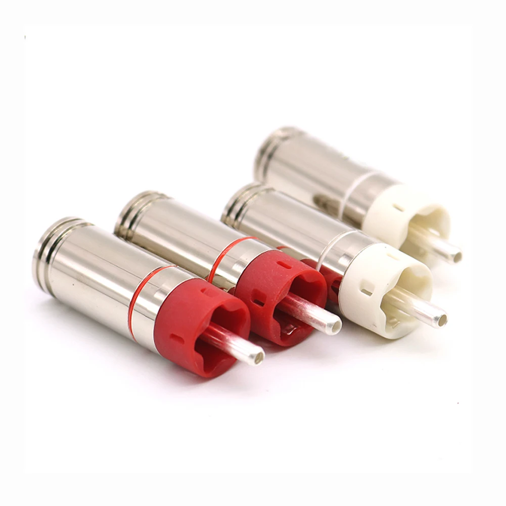 

HiFi 4pcs High Quality Hifi audio Rca Plug Jack Rca Connector XlrCables Aux Diy Interconnect Audio Cable Connector