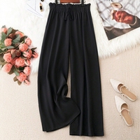 Mia Muse Pants Spring Summer Basic Comfortable Drawstring Plain Natural Waist Ankle  Straight Daily Pants For Women