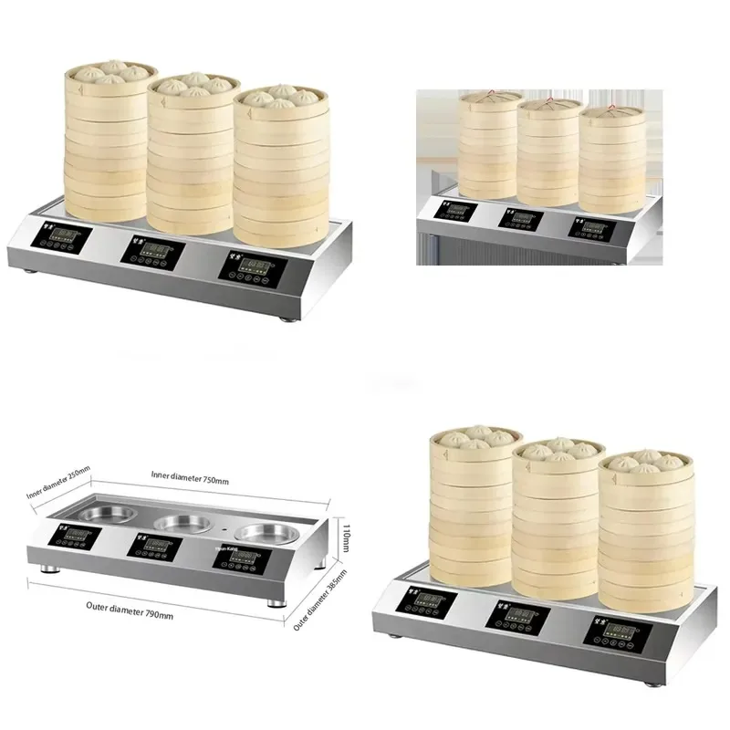 Commercial Electric Steamer Stainless Steel 3 Control Design for Steamed Buns Cooking Equipment