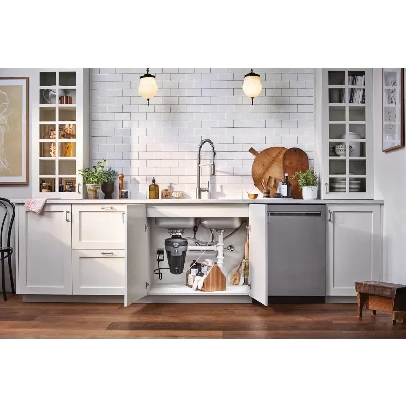 Moen シェフ シリーズ 1 HP 連続フィード ライト付きゴミ捨て機 サウンドリダクション付き シンク下用 電源コード付属 EXL100C