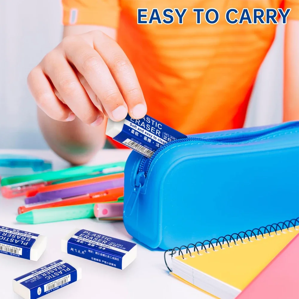 10-30Pcs Soft 2B Pencil Eraser PVC Plastic Rubber Eraser Sketches Paintings Fine Arts Eraser for School Office Drawing Sketches