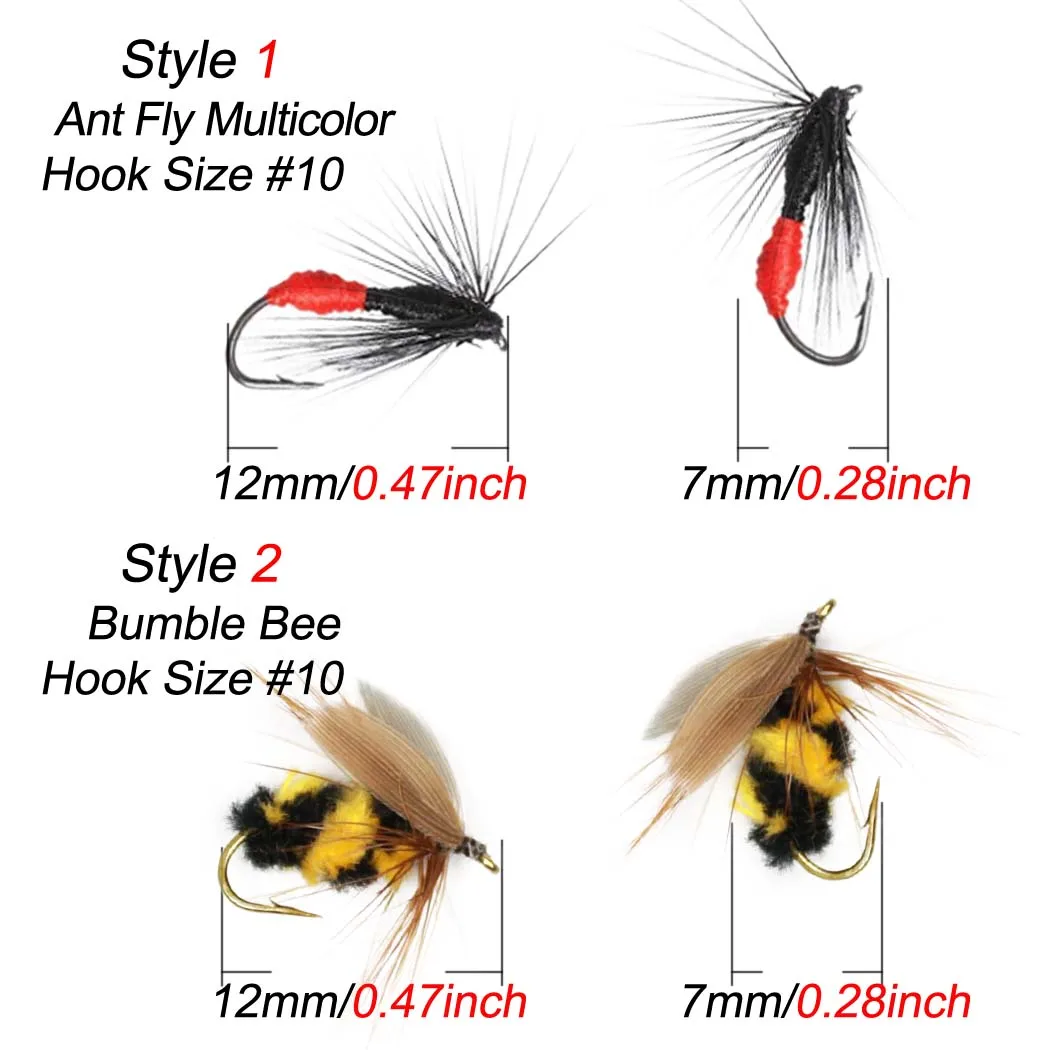 25Pcs Artificial Insect Fly Trout Fishing Lures with Bionic Bait Bee/Ant Essential Tackle for Successful Fishing