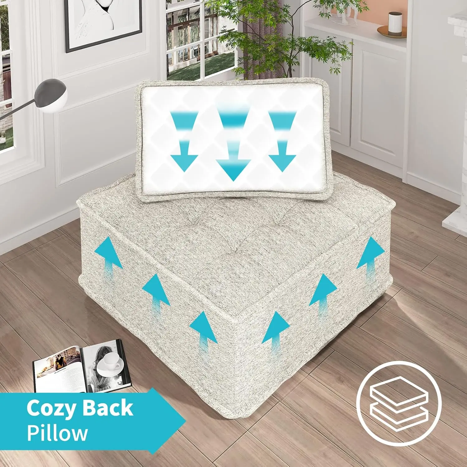 Modular Sectional Sofa Couch, Convertible Sofa Bed, Oversized Variable Sectional Sofa Couches for Living Room