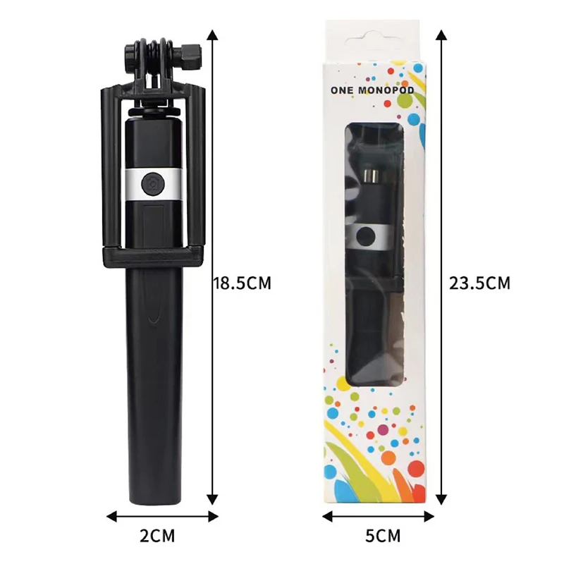 Cell Phone Mini Selfie Stick With Button Wired Plastic Handle Monopod Universal Portable Selfi Stick For Mobile Phone 8.5-74CM