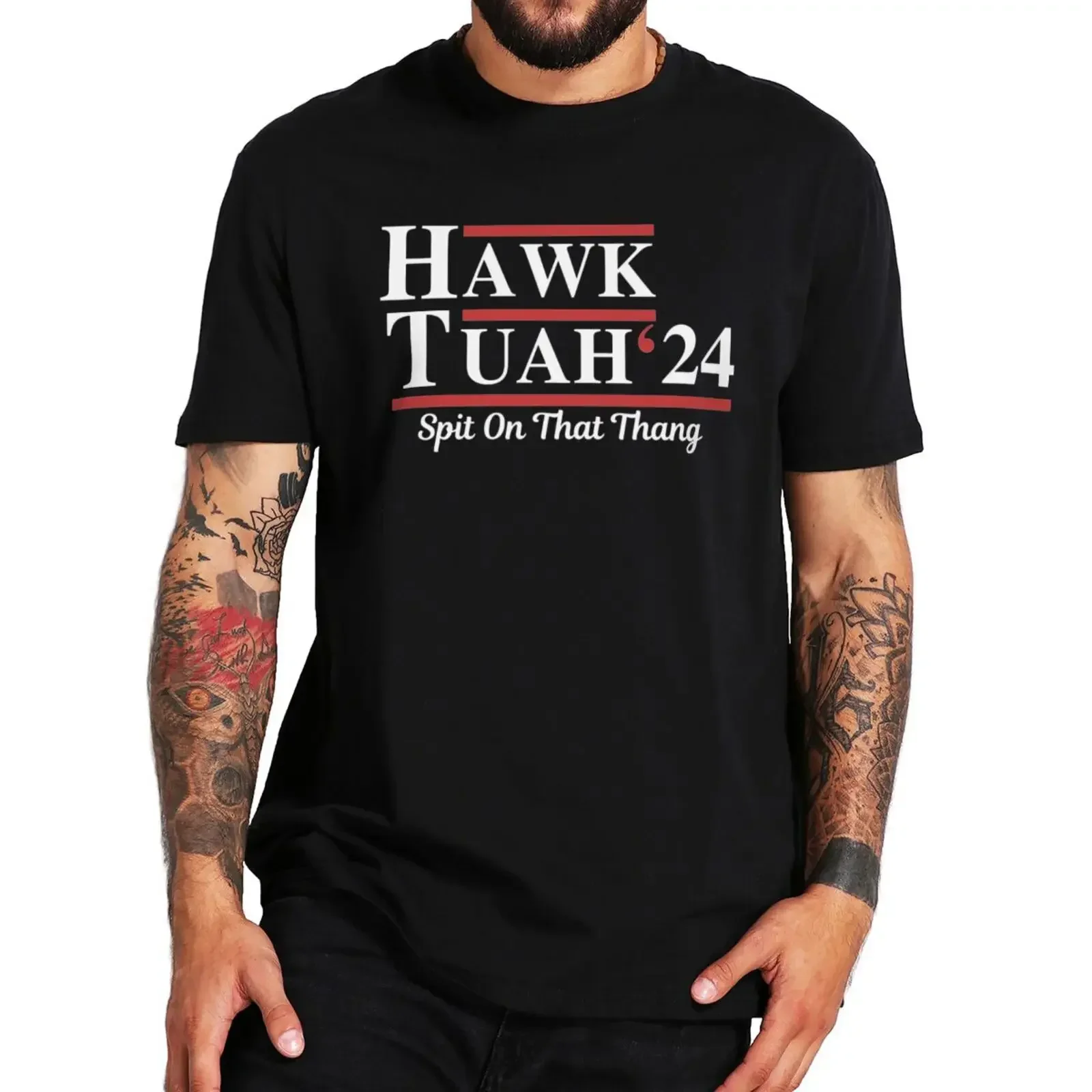 Hawktua spits in that funny popular Meme Millennium Harajuku style Street Y2K Summer Men's and women's all-purpose T-shirt