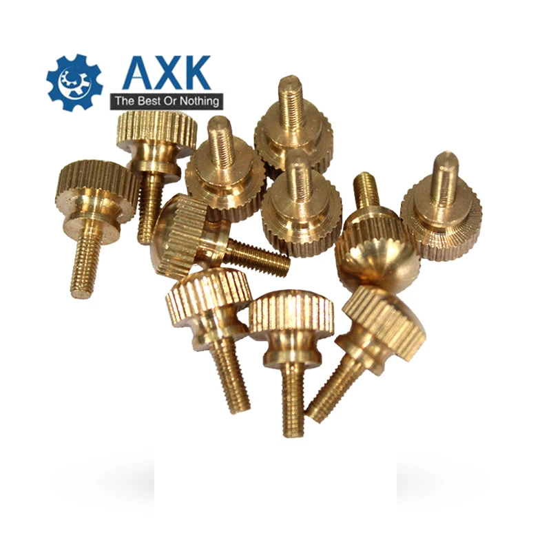 10Pcs/5Pcs M3 M4 GB834/DIN464 Hand Tighten Brass Knurled Screws Copper Twist Knurled Bolts Computer Chass Bolt Thumb Screw