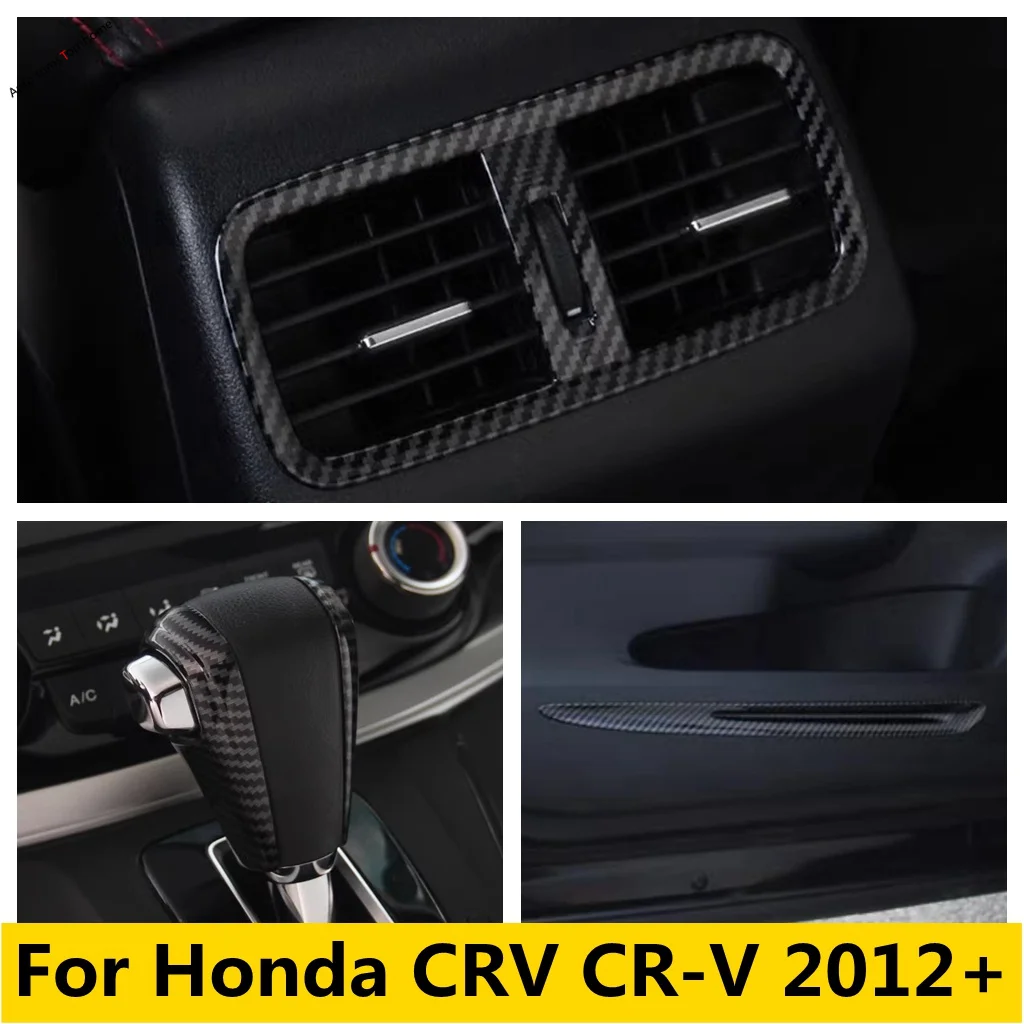 

Gear Shifter Head Knob / Inner Door Sills / Rear Air Conditioning Vent AC Outlet Frame Cover Trim For Honda CRV CR-V 2012 - 2016