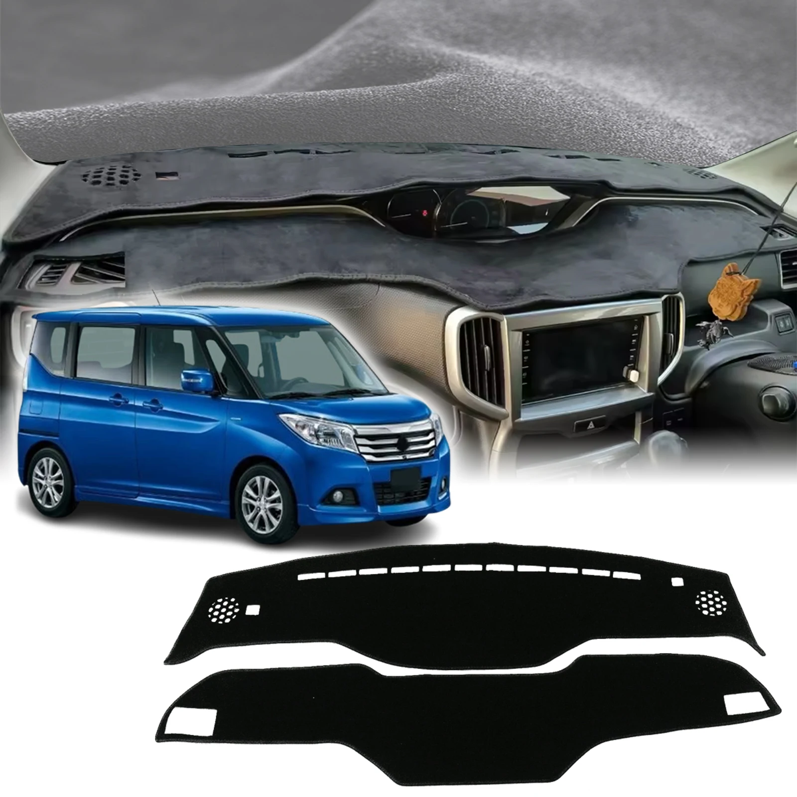 

fit for Suzuki Solio 2017 2018 2019 2020 RHD Car Dashmat DashMat Sunshade Dashboard Cover Pad Protective Carpet Accessories