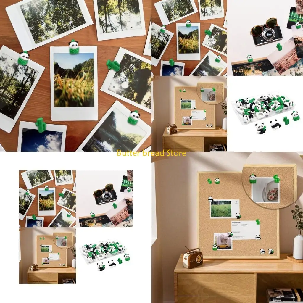 W89C 20/30 조각 팬더 푸시 핀 공지 보드 엄지 압정 코르크 보드 핀 사무실 공지 보드 디스플레이 그림 메모