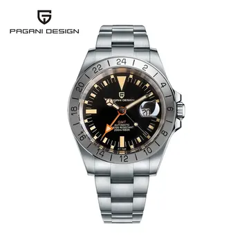 2024 New PAGANI DESIGN GMT Men's Automatic Mechanical Watch Classic Retro Watch Stainless Steel 200m Waterproof Watch Reloj Hombre