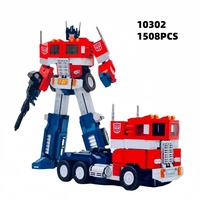 10302 Modified Car Optimus Festival Gifts Red Robot Car 1508PCS Bricks Children's Educational Toys