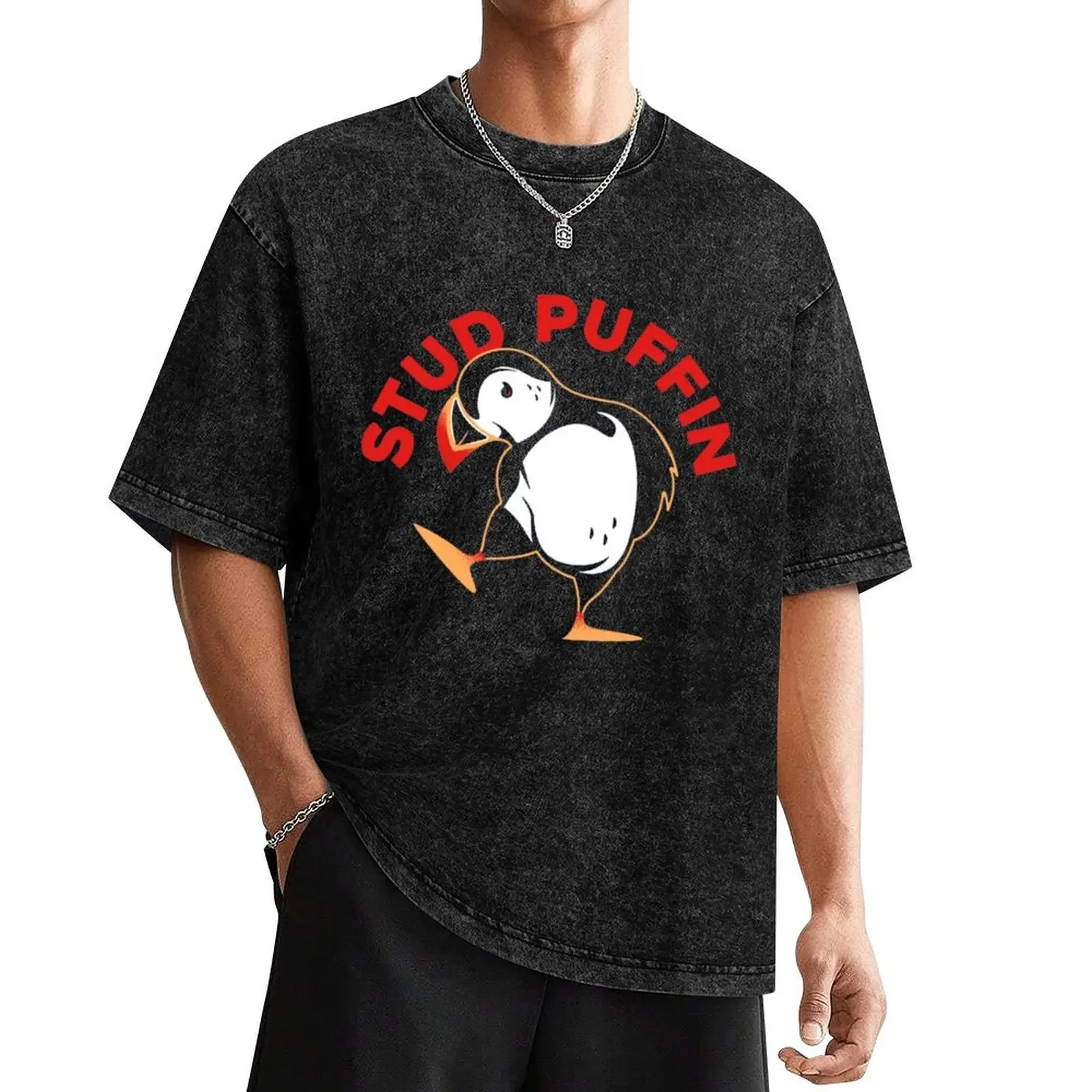 Stud Puffin T-Shirt oversized basketball graphic tees oversized t shirt graphic t shirts plain black t shirts men