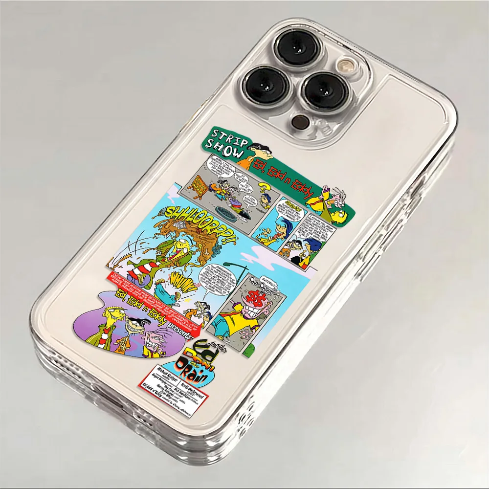 Cartoon E-Ed Edd N Eddy Phone Case For iPhone 17 16e 16 15 14 13 12 11 Mini Air Pro Max X XR XSMax 7 8 Plus Transparent Soft