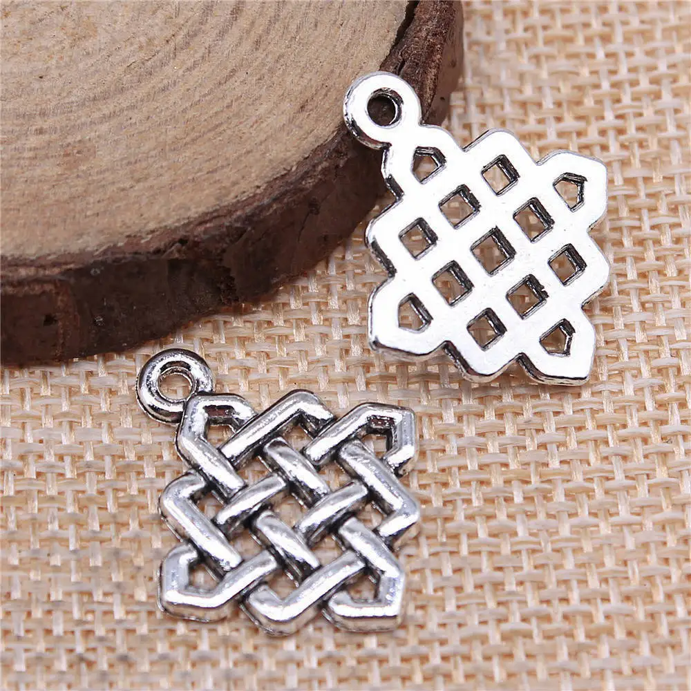 Materials Chinese Knot Charms Vintage Jewelry 25x21mm 4pcs