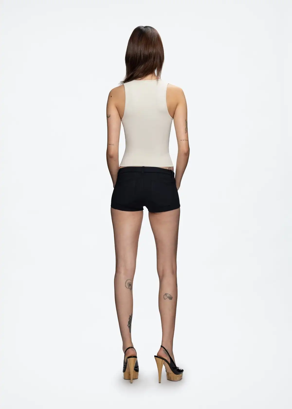 탱크 여성용 콩 색상 딥 브이 넥 섹시한 조끼 신축성있는 허리 짧은 탑 캐주얼 스포츠 스웨터