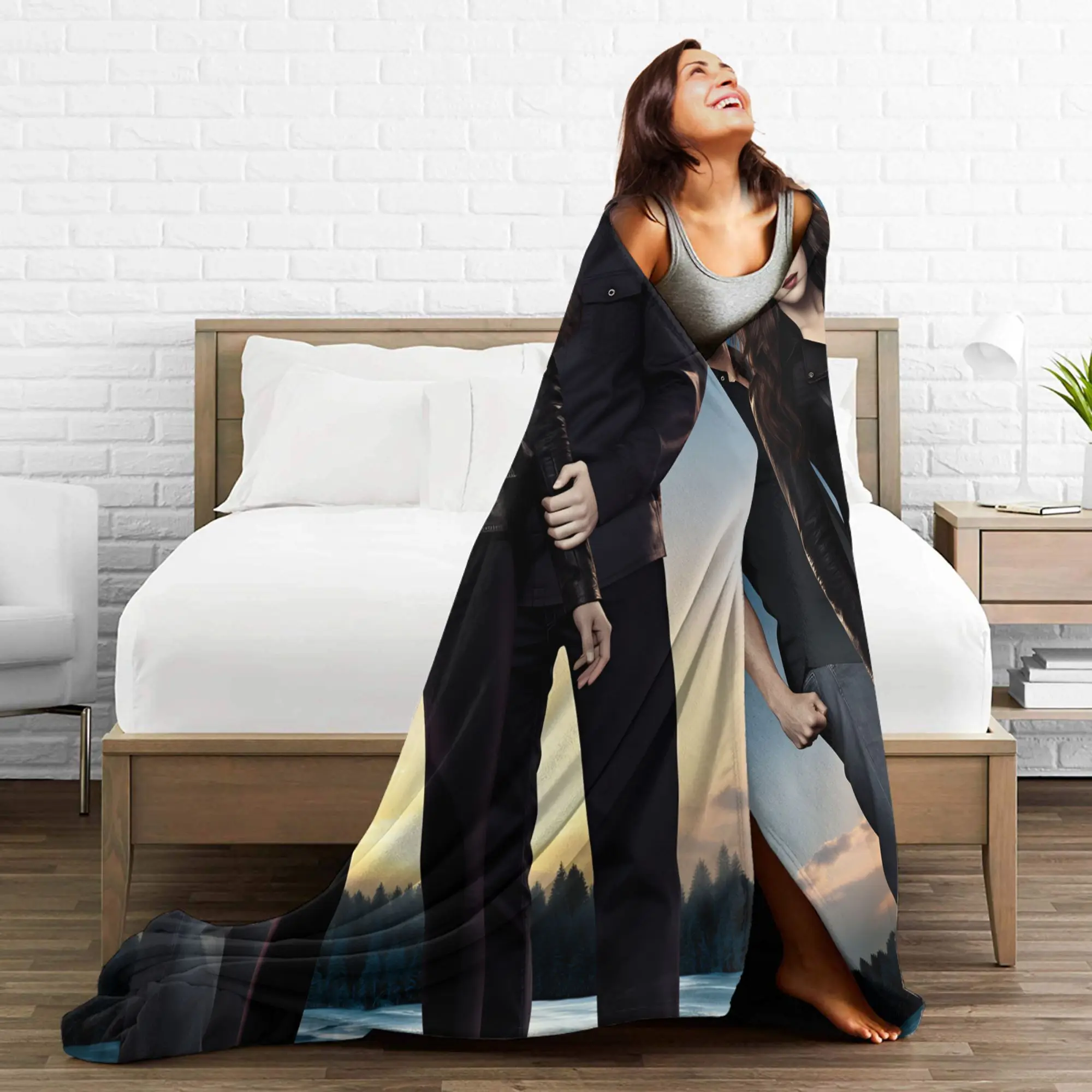 ديكور إدوارد بطانية جودة فائقة النعومة بطانية رمي الشفق ساغا الشتاء صبي فتاة المفرش الجمالي في الهواء الطلق