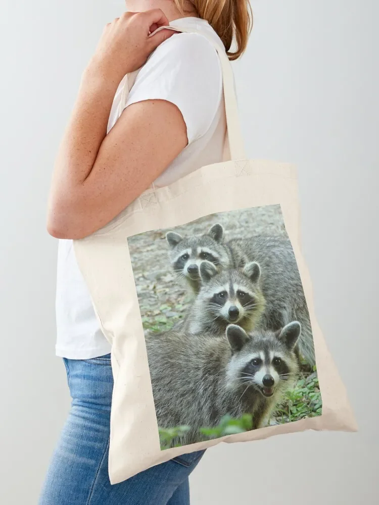 Three Raccoon Tote Bag reusable shopping bag Eco bag tote men women