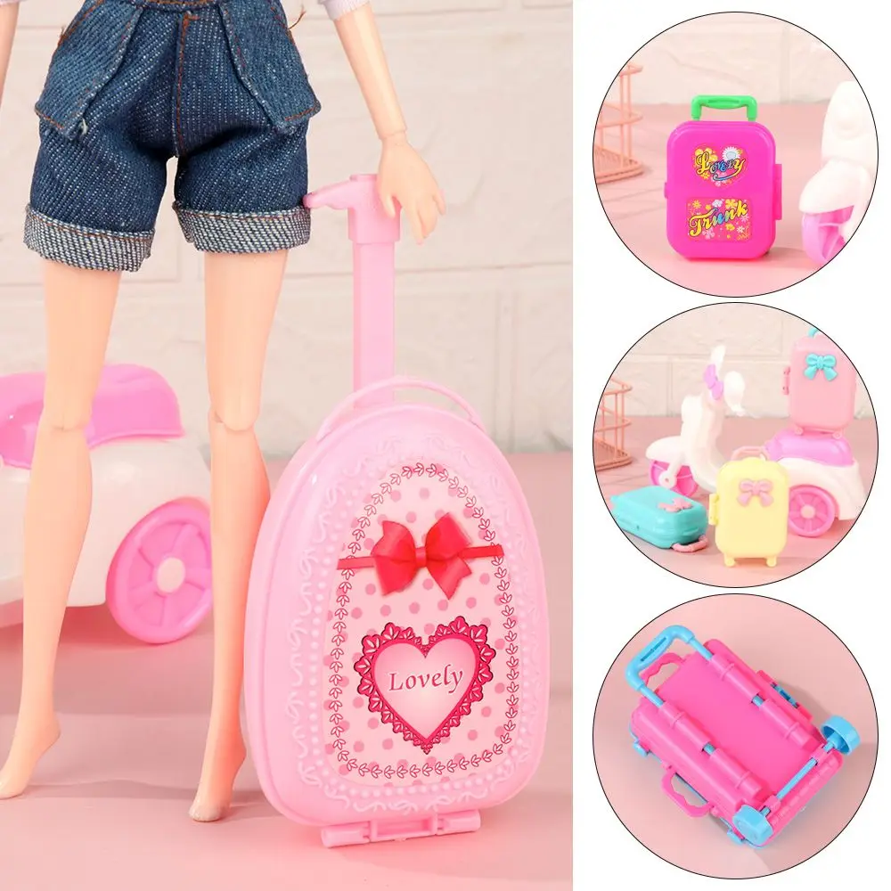 

Fashion Play House Plastic Doll's Luggage Doll Suitcase Accessories Dollhouse Furniture