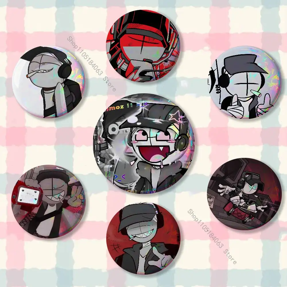 

D-Deimos M-Madness C-Combat Creative Round Badge Button Pin Bag Decor Fans Collection Friends Gift Brooch