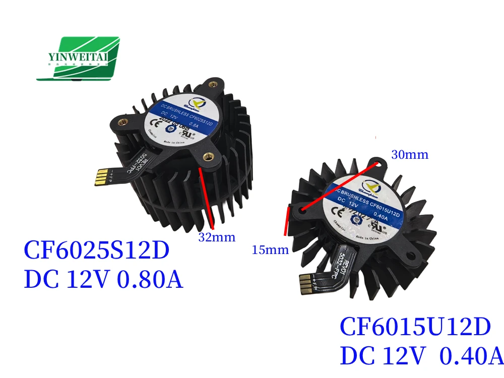 NEW  For Qingyu CF6015U12D CF6025S12D CF6010U12D Diameter: 45mm  The hole spacing is 30mm Graphics card turbo fan
