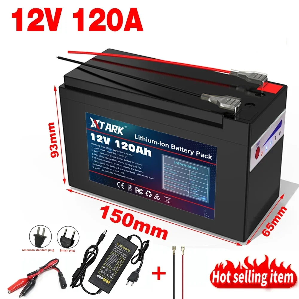 

New 18650 3S6P 12V 120Ah Lithium Battery Pack,Built-in 30A BMS,For Solar Energy Electric Vehicle Li-ion Battery+12.6V Charger