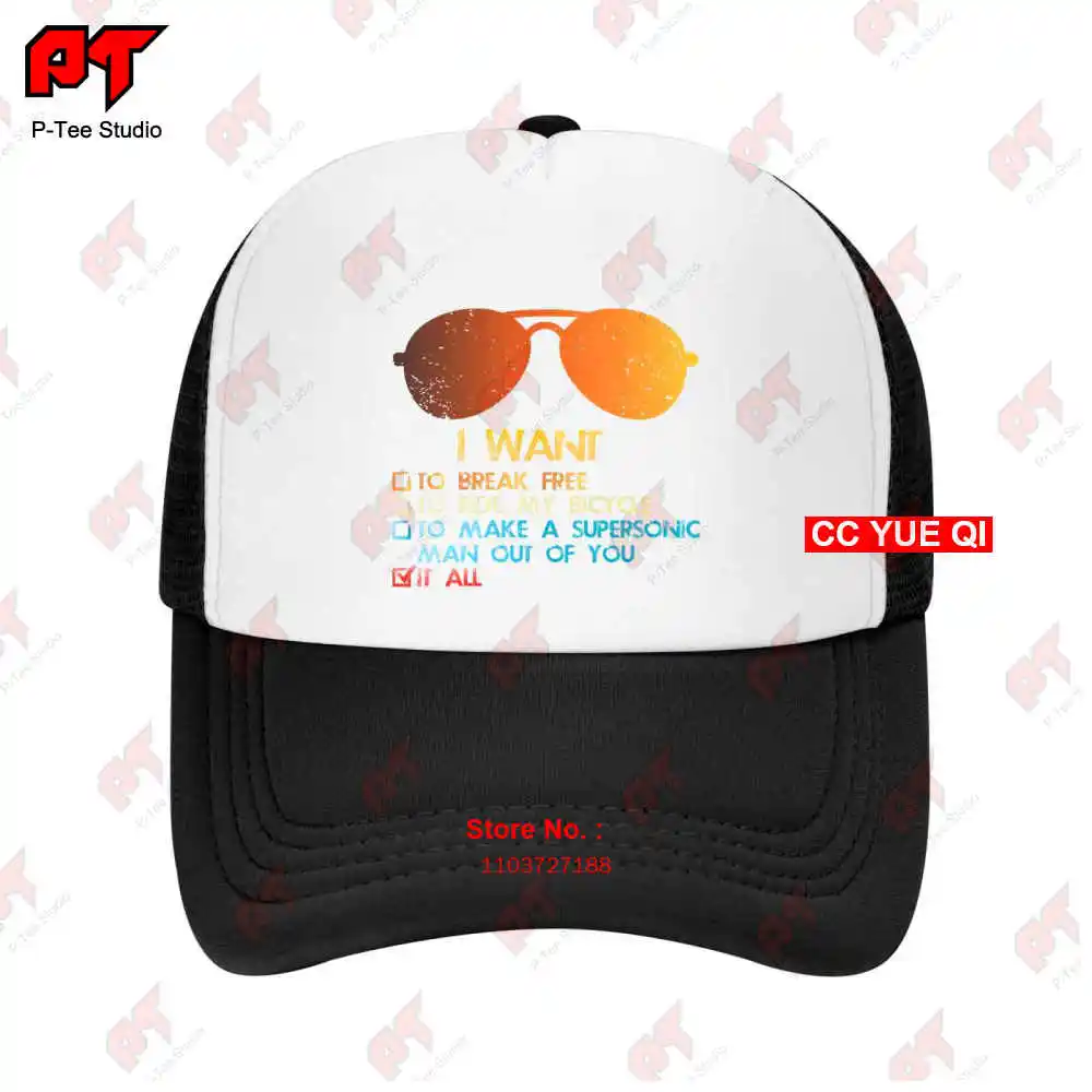 I Want To Break Free To Ride My Bicycle Queen Baseball Caps Truck Cap 1CY5