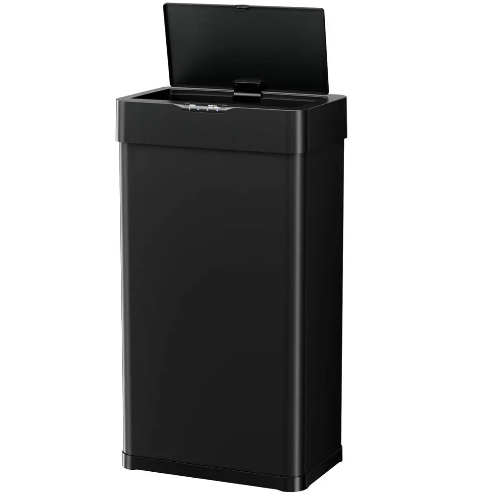 

Automatic Touchless Trash Can with Soft-Close Lid, Bag Holder, and LED Display for Kitchen or Living Room (Black, 18.5 Gal)